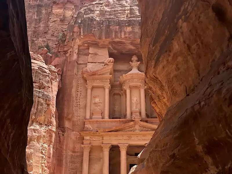 Petra--building front carved out of stone